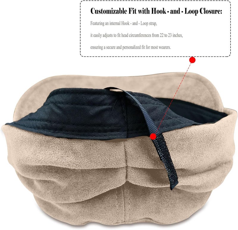 huablo Women's Suede Flat Top Newsboy Cap - Soft Brim & Hook - and - Loop Adjustment - Fall Winter Cabbie Paperboy Hats - Image 5